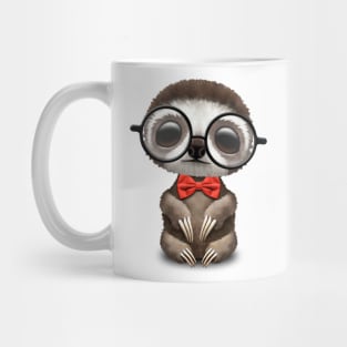 Cute Nerdy Sloth Wearing Glasses and Bow Tie Mug